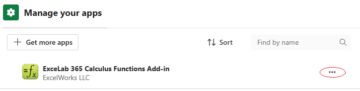 Add-in menu showing Remove option